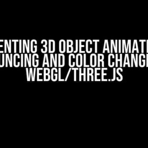 Implementing 3D Object Animation with Bouncing and Color Change in WebGL/Three.js