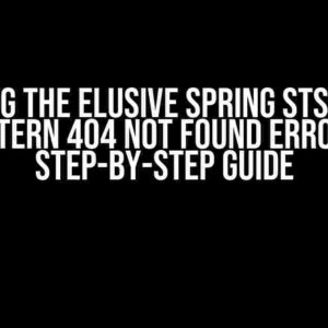 Solving the Elusive Spring STS-3 MVC Pattern 404 Not Found Error: A Step-by-Step Guide