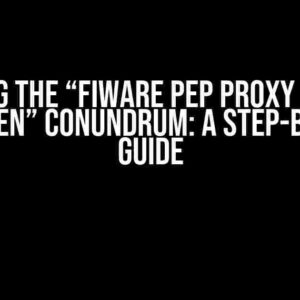 Solving the “Fiware PEP Proxy Port is Not Open” Conundrum: A Step-by-Step Guide