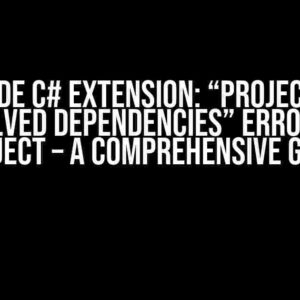 VS Code C# Extension: “Project has unresolved dependencies” Error in WPF Project – A Comprehensive Guide